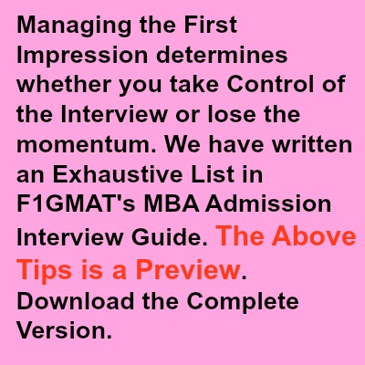Managing First Impression MBA Admission Interview