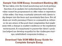 How To Answer Yale Som Mba Commitment Essay Entering Class Download Fgmats Yale Som Mba Essay Guide For Complete Essay Tips And Sample Essays Good High School Essay Topics also Expository Essay Thesis Statement Example Of English Essay